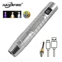 ราคา HaixnFire ไฟฉายหลอดยูวี SV330 365nm UV สีขาวสีเหลือง3ไฟฉาย LED ชาร์จ USB ได้ (21544023629)