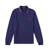 ราคา FRED PERRY ผู้ชายสีล้วน polo เสื้อลำลองผ้าฝ้าย100 แขนยาวใส่สบายระบายอากาศ (19797561705)