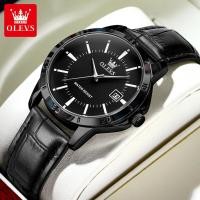 ราคา 100 ของแท้ OLEVS ใหม่ กีฬา นาฬิกาผู้ชาย ของแท้ แฟชั่น สายหนังแท้ ปฏิทิน ส่องสว่าง นาฬิกาควอตซ์ (20614156987)