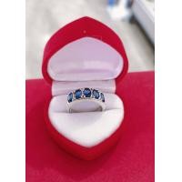 ราคา แหวนเงินแท้พลอยสีน้ำเงินไพลีน 5 เม็ดเงินแท้ 92 5 (17501029842)