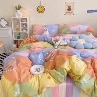 ราคา 4 ลาย ผ้าปูที่นอนลายสีรุ้งพาสเทล ผ้านวมลายสีรุ้งพาสเกรดเอ ชุดเครื่องนอนลายรุ้งพาสเทล 6 ชิ้น มีทุกขนาด 3 3 5 5 6 ฟุต บริการชำระปลายทาง (15691129217)