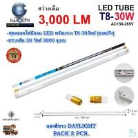 ราคา หลอดไฟนีออนพร้อมราง LED ชุดหลอดไฟ LED พร้อมราง T8 30 วัตต์ หลอดไฟ led แบบยาว โคมไฟ LED ฟลูเซ็ท LED T8 30W IWACHI ขาสปริง แสงสีขาว DAYLIGHT แพ็ค 2 ชุด (5492280358)