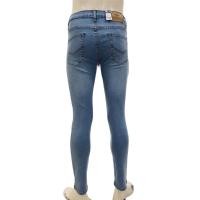 ราคา ขาเดฟยีนส์ยืดผู้ชาย เอวกลาง แบบซิป ทรงรัดรูป สีบูลฟอกซีดฟ้า ผ้านิ่มยืดหยุ่นใส่สบาย MJ Skinny jeans No R406 Size 28 36 Light Blue Made in Thailand (20024850392)