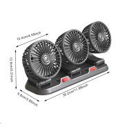 ราคา พัดลมติดรถยนต์ 3หัว พัดลมในรถยนต์ USB เหมาะสำหรับรถทุกรุ่น ใช้ได้ในรถและในบ้าน หมุนได้รอบทิศทาง 360 พัดลมตั้งโต๊ะ พัดลม พัดลมพกพา พัดลมหัวคู่ติดรถยนต์ (21729229142)