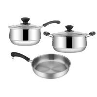 ราคา Stainless Steel Cookware Set Kitchen Pot Set Milk Pot Soup Pot Frying Pan Kitchenware Gift Set (21447824866)