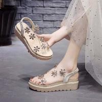 ราคา รองเท้าแตะส้นตึกสำหรับผู้หญิงรองเท้าแตะราคาพิเศษรองเท้าแตะส้นเตารีดสไตล์เกาหลีรองเท้าแพลทฟอร์มแฟชั่น รองเท้าส้นตึก (14360528170)