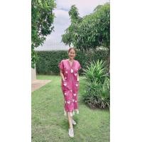 ราคา เดรสผ้าฝ้าย เดรสปักมือ ชุดแอ่วเหนือ ชุดพื้นเมือง เดรสพาสเทล (3935958939)