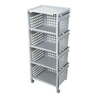 ราคา HomePro ชั้นวางของ 4 ชั้น มีล้อ 42 8x33 5x102 3 ซม สีเทา แบรนด์ DKW (18213387226)