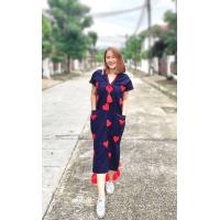 ราคา เดรสผ้าฝ้าย เดรสปักมือ ชุดแอ่วเหนือ ชุดพื้นเมือง เดรสพาสเทล (3935958937)