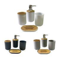ราคา Bathroom Accessories Set Soap Dispenser Bottle Dish Washroom Toothbrush Holder Cup Suit (20788497516)