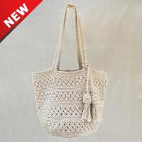 ราคา knit พร้อมส่ง กระเป๋าถัก สไตล์มินิมอล Tote bag handmade 100 (20600284222)