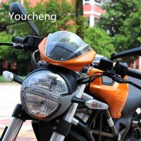 ราคา สำหรับ Ducati 696มอนสเตอร์795 796 1100 S EVO 2008 2009 2010 2011 2012 2013 2014กระจกบังลมกระจกรถจักรยานยนต์สีดำใส (20090419598)