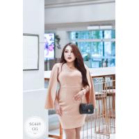 ราคา SG449 ชุดเดรส เสื้อผ้าคนอ้วน bigsize สาวอวบ ผ้ามิลิน เป็นผ้ายืดตามตัว ใส่สบายค่ะจะใส่ออกงาน ทำงานก็ดูดีมากๆค่ะรุ่นนี้ อก40 48 เอว36 44 สะโพก50 ยาว37 ซิบหลัง สี แดง กรมท่า ชมพู ครีม เขียว (20569081164)