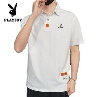 ราคา PLAYBOYเสื้อโปโลลำลองผู้ชายธุรกิจปุ่มคอปกแขนสั้นลายหน้าอกเสื้อแขนสั้นสีขาว สีน้ำเงินเข้ม สีฟ้า สีกากี M 4XL (19343127096)
