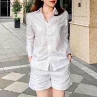 ราคา HijabFab ZANZEA เครื่องแต่งกายแฟชั่นผู้หญิง Terno ชุดเสื้อเชิ้ตกางเกงขาสั้นแขนยาวลำลองสีพื้นชุดทำงานแบบเข้าชุด 8 (20978839292)