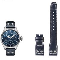ราคา สายนาฬิกาข้อมือหนังของแท้คุณภาพสูง20มม เหมาะสำหรับ IWC นักบินใหญ่ Spitfire GUN สีน้ำตาลสีดำสีน้ำเงินนาฬิกาหนังวัว (19451870571)