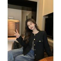 ราคา HOT14 SALE เสื้อคลุมผ้าทวิต เสื้อ Blazer แจ็คเก็ตผ้าทอทวิต แต่งกระดุมทอง ผ้าไม่บาง (20878792925)