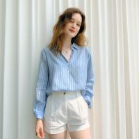 ราคา Closet Crush เสื้อเชิ้ตลายทาง สีฟ้าอ่อน (21503914340)