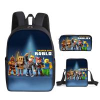 ราคา Roblox peripheral cartoon printed backpack shoulder bag pencil case three piece set can be customized (20585414646)
