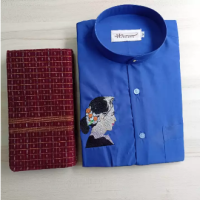 ราคา เสื้อเชิ้ดพม่าแขนยาวหลายสี ปักลาย aung san suu kyi พร้อมโสร่ง 1 ผืน (8288089777)