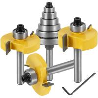 ราคา 3ชิ้นชุดรอยบากเราเตอร์ดอกสว่านก้านขนาด1 4นิ้วเราเตอร์ตัดไม้บิตกับ6ตลับลูกปืนรอยบากเราเตอร์ดอกสว่านเราเตอร์สำหรับรอยบากเราเตอร์ดอกสว่าน MDF คาร์ไบด์ (20473166286)