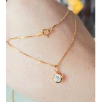 ราคา สร้อยเงิน925ITALYพร้อมจี้CZ ชุบทองคำ18kแท้ (16597814195)