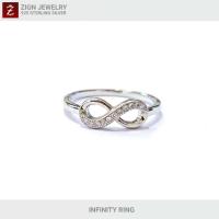 ราคา ZignJewelry แหวนเพชรเงินแท้925รุ่นRS0001 เคลือบทองคำขาวแท้ แหวนเพชร แหวนอินฟินิตี้รักนิรันดร์ (7617166604)
