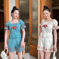 ราคา ชุดเซตกางเกงขาสั้น ปักทั้งชุด งานป้าย ananya (21546801145)