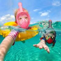 ราคา หน้ากากดำน้ำ เกรดคุณภาพ แบบเต็มหน้า ไม่ต้องคาบ ท่อหายใจ พร้อมขาติดกล้อง ไซส์เด็ก (18105342909)