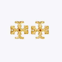 ราคา Tory Burch Matt Gold โลโก้ประณีตเรียบง่ายทุกการแข่งขันต่างหู Retro Frosted Commuter Stud Earrings high quality (16985343230)