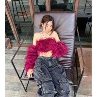 ราคา เสื้อปาดไหล่ขนมิ้ง ขนเฟอร์ แขนถอดแยกได้ สวยหรูอลังมาก ได้3ชิ้นคุ้มมาก (21481558939)