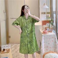 ราคา GN ผ้าซาติน ชุดนอนสไตล์เกาหลีลายการ์ตูน ชุดนอนคนอ้วน ชุดนอนผู้หญิง ชุดนอนเดรส ชุดนนอนผ้าซาติน ST33 (18340638416)