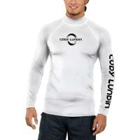 ราคา หญิง โคดี้ Lundin ผู้ชาย39 S แขนยาว Rashguard UPF50ป้องกันรังสียูวีผ้าเสื้อยืดที่มีน้ำหนักเบาสีขาวการบีบอัดยิม S URF ว่ายน้ำเสื้อ (19289296505)