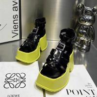 ราคา Summer Fashion Brand Women Shoes Pink Black Platform Roman Sandals Buckle Strap Open Toe Thick High Heels Casual Lady Sandals (20032883910)