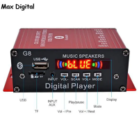 ราคา G8 Car 12V 200W 4 Channel Digital Power Amplifier Stereo bluetooth AUX FM MP3 (21212325165)