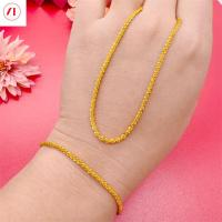 ราคา XT เครื่องประดับสร้อยข้อมือสร้อยคอรูปหนอนผีเสื้อ24K 916ผู้หญิงชุบทองแท้ (21318017151)