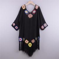 ราคา เสื้อคลุมแฟชั่น เสื้อคลุมชุดว่ายน้ำ มินิเดรส เสื้อผ้าสไตล์โบฮีเมียน ชุดถักไปทะเล (20015645089)