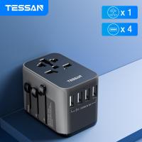 ราคา TESSAN หัวแปลงปลั๊กไฟ Universal Travel Adapter 35W 65W 100W มาพร้อม ช่อง USB C และ USB A รุ่น เดินทางไปญี่ปุ่น ฮ่องกง เกาหลี เหมาะสำหรับ iPhone Samsung Xiaomi MacBook (21357797523)