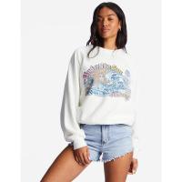 ราคา Billabong เสื้อสเวตเชิ้ตเสื้อกีฬาแฟชั่นของผู้หญิงคลาสสิกสำหรับเด็กและเยาวชนเสื้อสเวตเชิ้ตคอกลมสีขาวสะอาดลำลอง (21192761533)