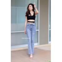 ราคา กางเกงยีนส์ขาม้า เอวสูงผ้ายืดปลายขาตัด งานป้าย Volume jeans (14611866358)