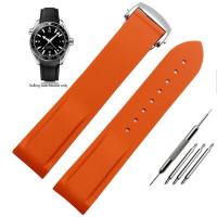 ราคา 20Mm 22Mm Curved End Rubber Watch Band For Omega Seamaster 300 Hamilton Tudor Seiko Water Ghost Waterproof Strap Watchband (20315980454)