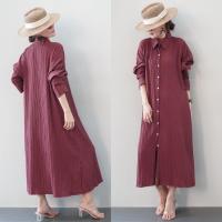 ราคา พร้อมส่ง เดรสเชิ้ตแขนยาว คอปกสาวอวบ Free size 36 52 นิ้ว ใส่ได้ ใส่สวย หน้าผ้า 52 นิ้ว ผ้าด็อบบี้พิมพ์ลาย (21572668877)