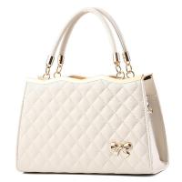 ราคา H0013 กระเป๋าถือ พร้อมส่ง กระเป๋าสะพายข้าง แฟชั่นผู้หญิง ลายตาราง หูหิ้วพับได้ ติดโบว์ทอง สายหนัง ปรับสายได้ 12 นิ้ว หนัง PU ออกงาน ผญ (20870001346)