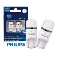 ราคา T10 LED Philips X Treme Ultinon W5W ไฟภายในรถสีขาวเย็น6000K 360สัญญาณเลี้ยว โคมไฟ LED อ่านหนังสือ127996000KX2คู่ (21441878210)