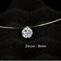 ราคา 1ct Moissanite Diamond S925 Sterling Silver Invisible Transparent Fishing Line Clavicle Chain Necklace Women 39s Jewelry (18506932815)