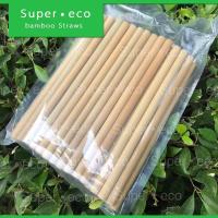 ราคา 50 ชิ้น ต่อแพค สำหรับสมูทตี้ หลอดไม้ไผ่ bamboo Straws Smoothie สำหรับสมูทตี้ (466194797)