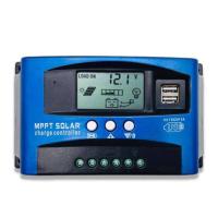 ราคา MPPT 30A 60A 100A โซล่าชาร์จเจอร์ Solar Charge Controller แบตเตอรี่ 12V 24V LCD Display Dual USB Solar Panel Charger (21509671781)
