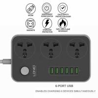 ราคา LDNIO SC3604 ปลั๊กต่อพ่วงไฟฟ้า 2 เมตร 3 ช่อง AC Socket ช่องชาร์จ USB 6 Port 3 4 A (11573951185)