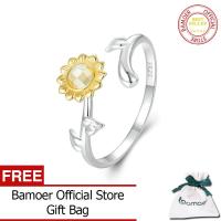 ราคา BAMOER 925เงินสเตอร์ลิงแท้ลายดอกทานตะวันปรับได้แหวนใส่นิ้วสำหรับผู้หญิงดอกไม้ดอกเดซี่สีสันทองสำหรับ BSR549เครื่องประดับอย่างดี (21489435866)