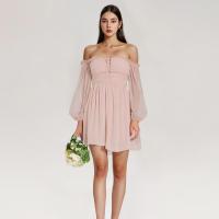 ราคา Closet Crush เดรสปาดไหล่แขนพอง สีชมพูอ่อน (21681655839)